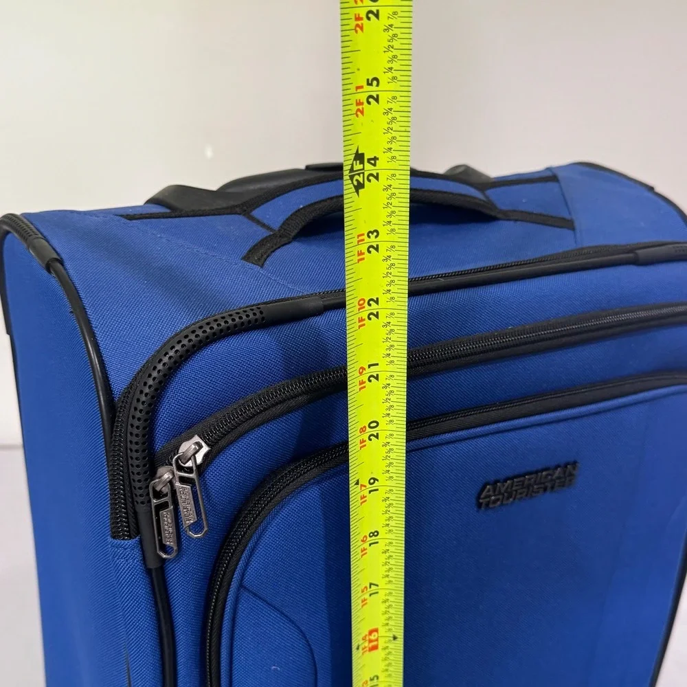 American Tourister Spinner Suitcase Unisex Blue Softside 24 Inch Luggage